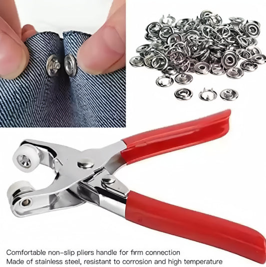 Metal Tich Buttons Plier With 100 Free Buttons😍